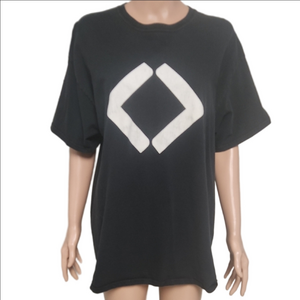 Black Sams Club T-Shirt with White Geometric Design